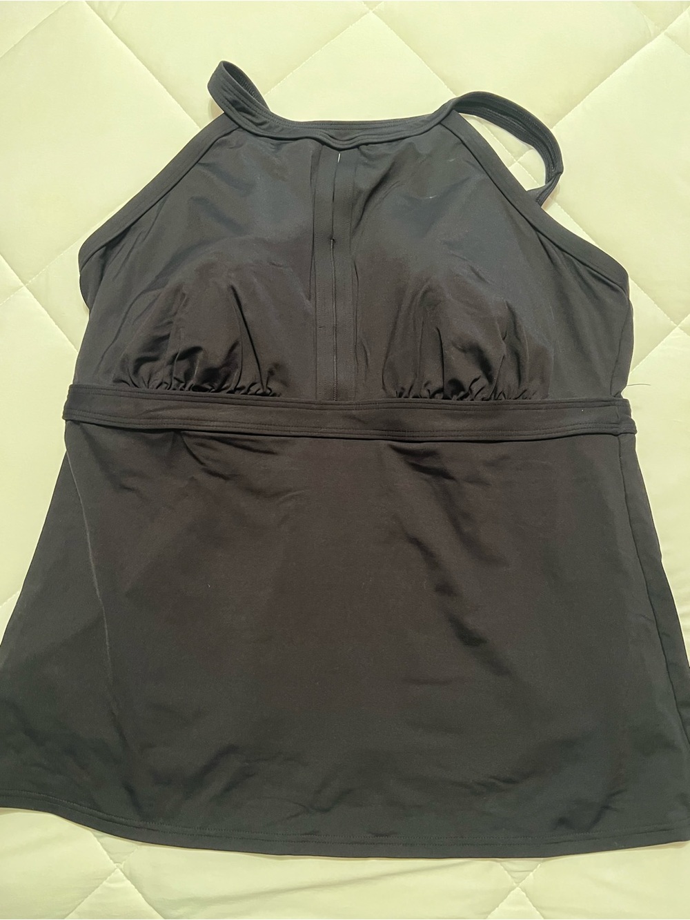 Lands' End Black Swim Top with Shelf Support